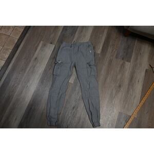 Quiksilver Cargo Jogger Pants Men’s XL Gray Straight Fit Elastic Waist